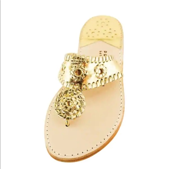 Palm Beach Sandals Shoes - NWOT Gold Palm Beach Classic Sandals